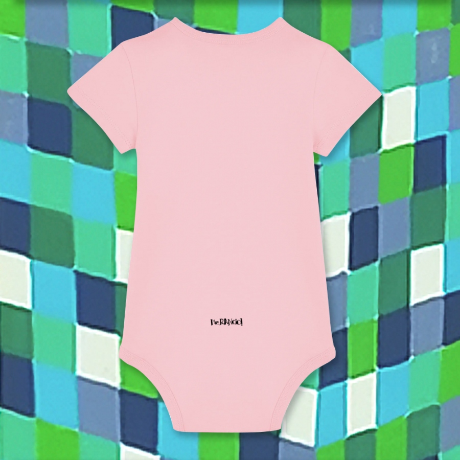 Imagen body bebé creeper. Parte trasera. Color rosa cotton