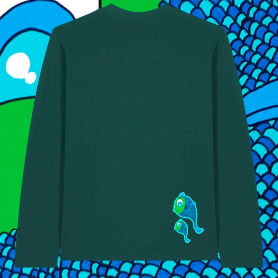 Camiseta Manga Larga Pecitos Glazed Green Trasera