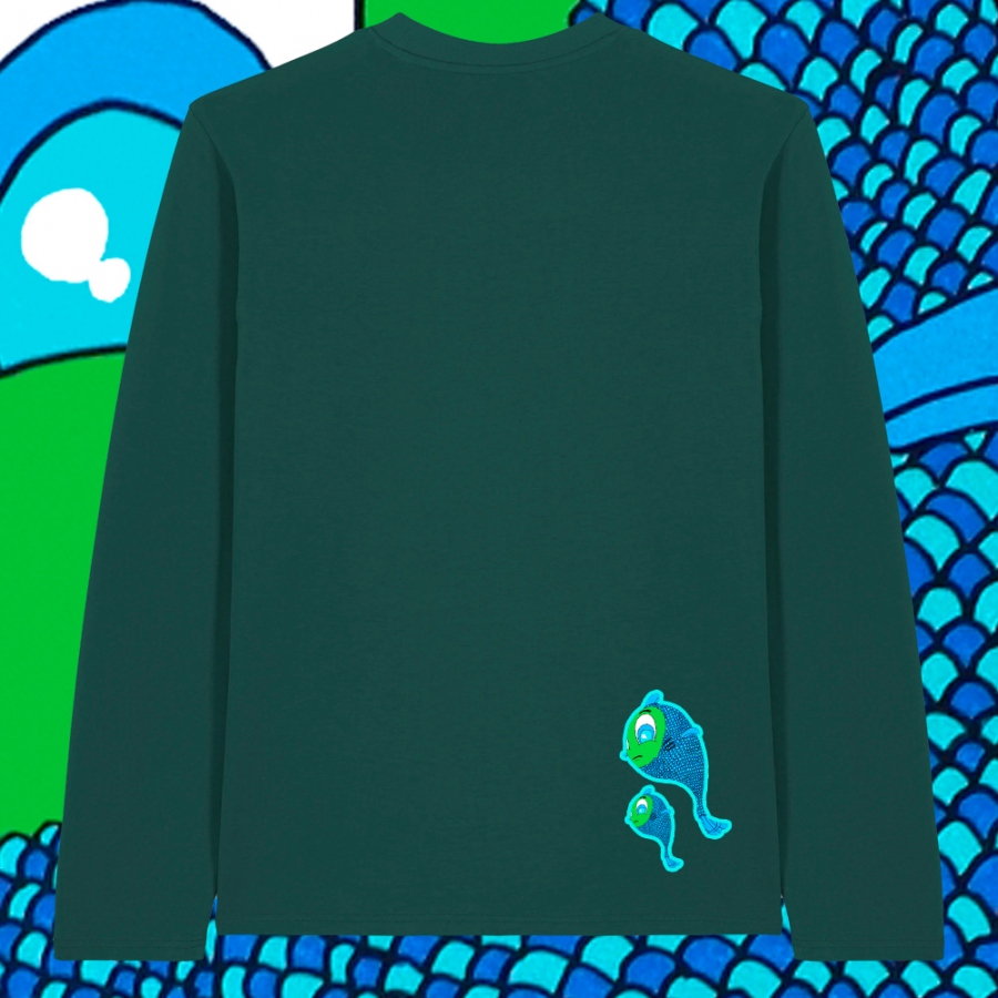 Camiseta Manga Larga Pecitos Glazed Green Trasera