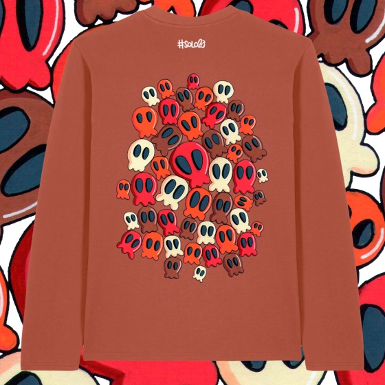 Camiseta Manga Larga Calaveras Heritage Brown Trasera