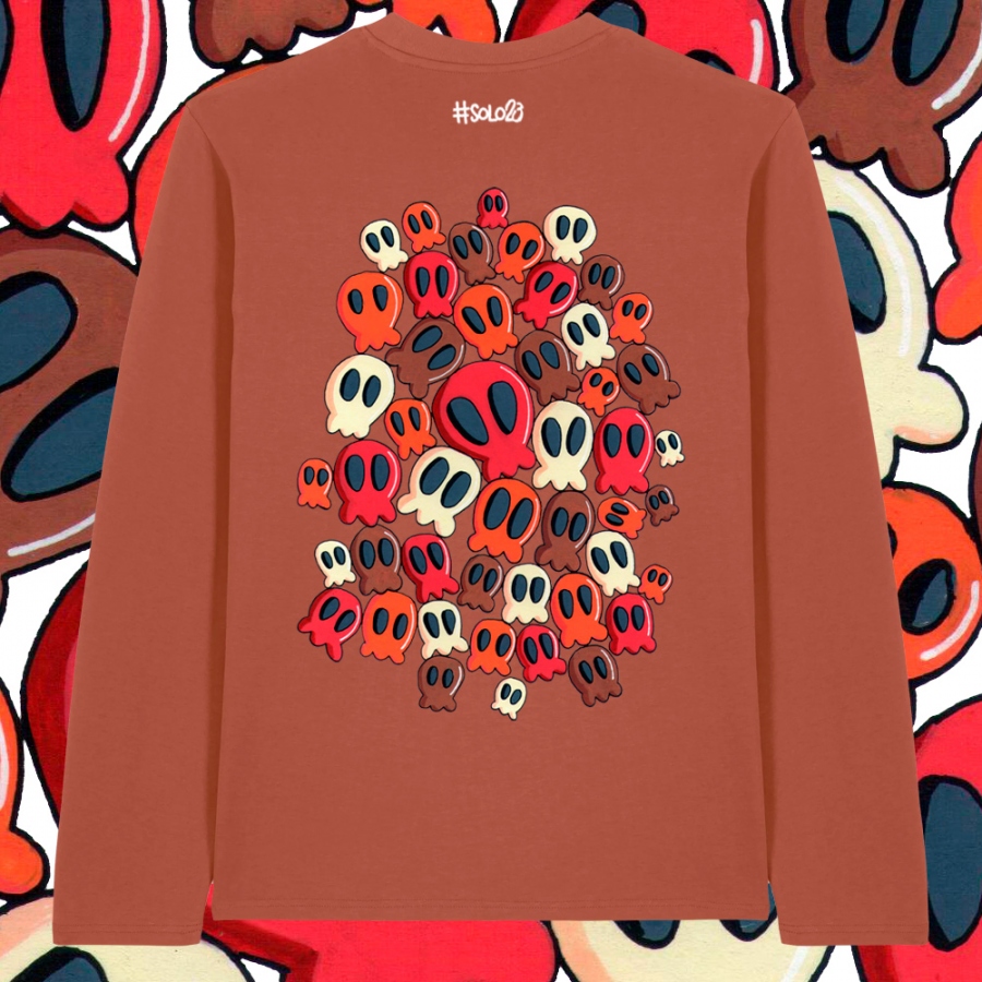 Camiseta Manga Larga Calaveras Heritage Brown Trasera