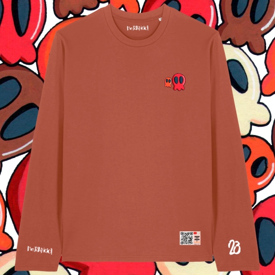 Camiseta Manga Larga Calaveras Heritage Brown Delantera