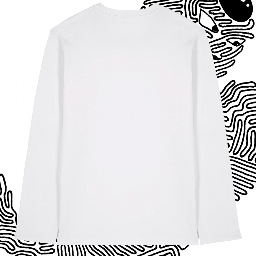 Camiseta Manga Larga Freezer Blanca Trasera