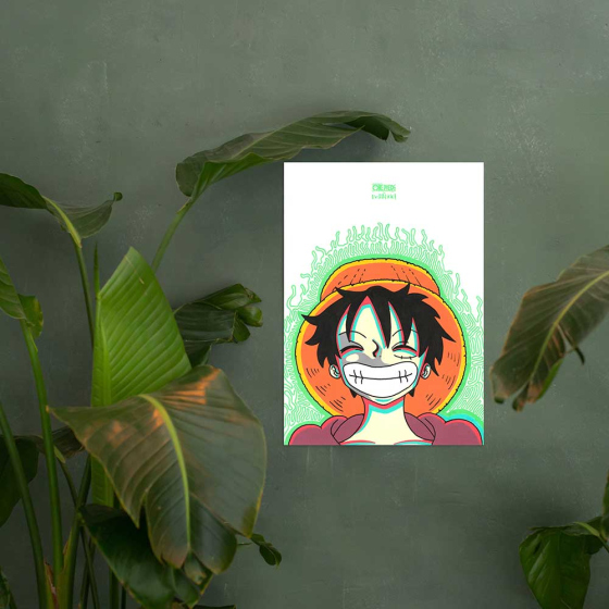 Print Luffy de One Piece "Glitched"